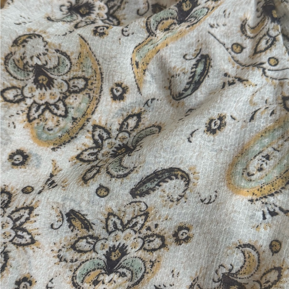 Free people new Beige combo Women's Floral Long Sleeve blouse ret:$98 sz S - Picture 7 of 10